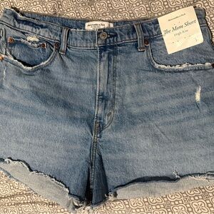 Abercrombie & Fitch Blue Denim Mom Shorts